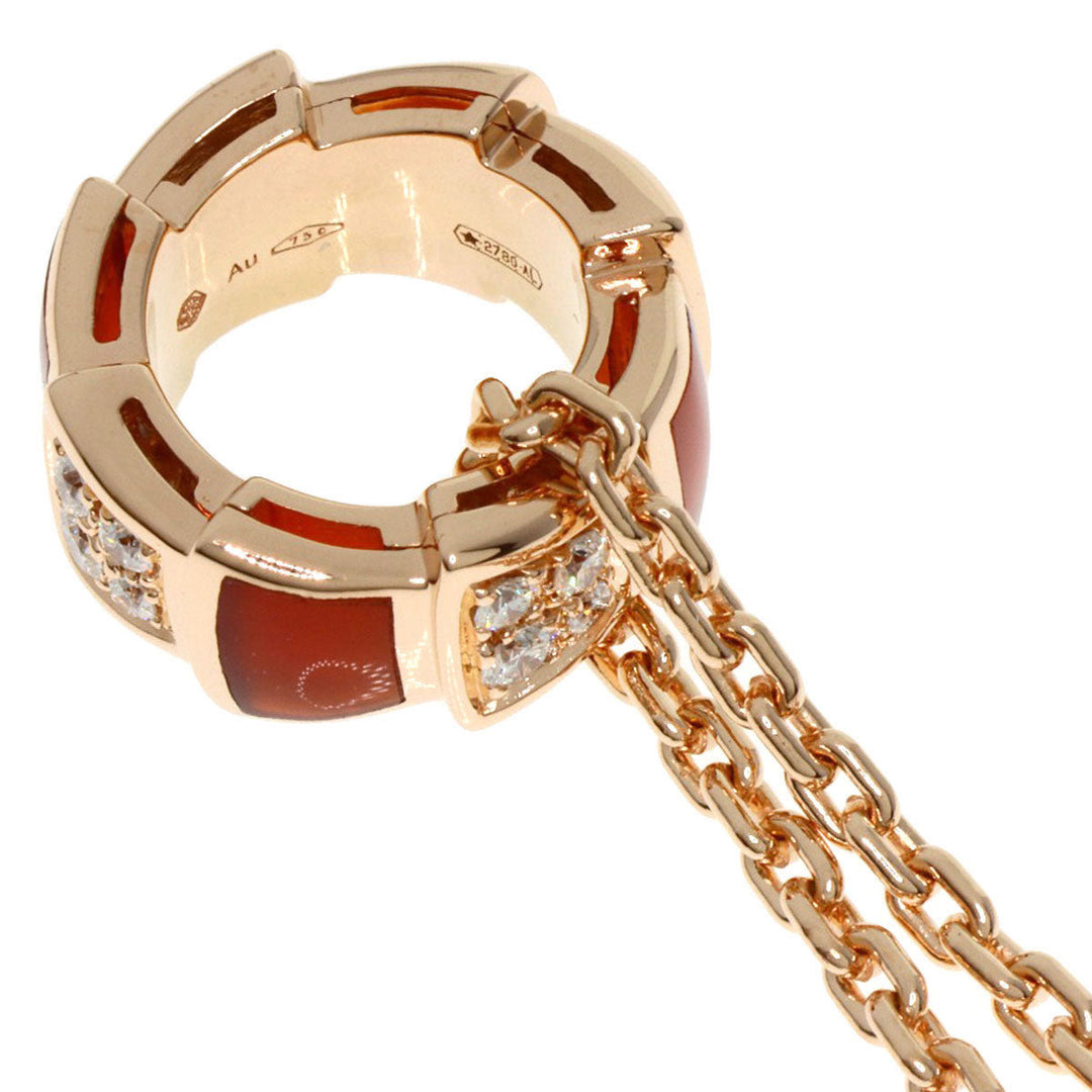 BVLGARI Necklace 18K Pink Gold gold Serpenti Carnelian Diamond