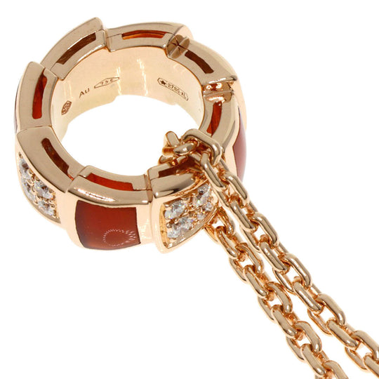 BVLGARI Necklace 18K Pink Gold gold Serpenti Carnelian Diamond