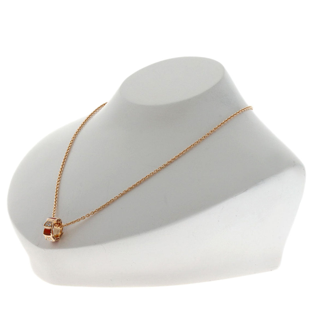 BVLGARI Necklace 18K Pink Gold gold Serpenti Carnelian Diamond