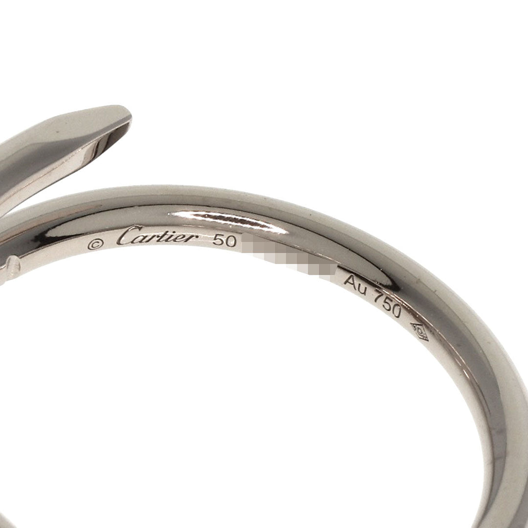 CARTIER Ring K18WG Silver Juste Uncre #50 Women Used Authentic