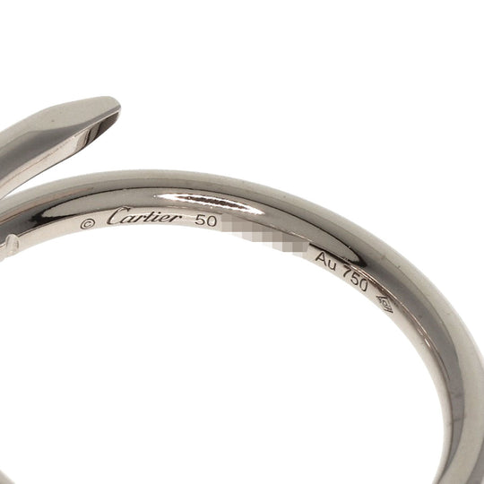 CARTIER Ring K18WG Silver Juste Uncre #50 Women Used Authentic