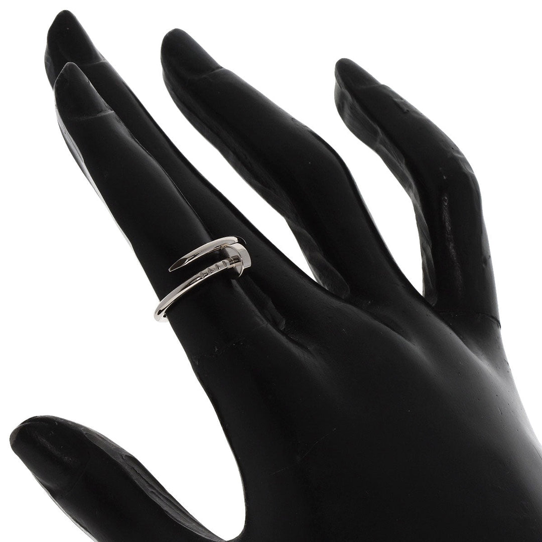 CARTIER Ring K18WG Silver Juste Uncre #50 Women Used Authentic