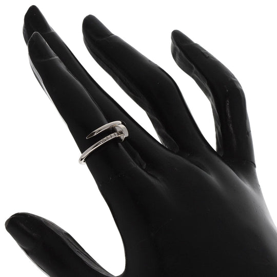 CARTIER Ring K18WG Silver Juste Uncre #50 Women Used Authentic