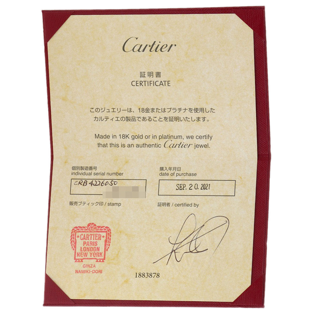 CARTIER Ring K18WG Silver Juste Uncre #50 Women Used Authentic