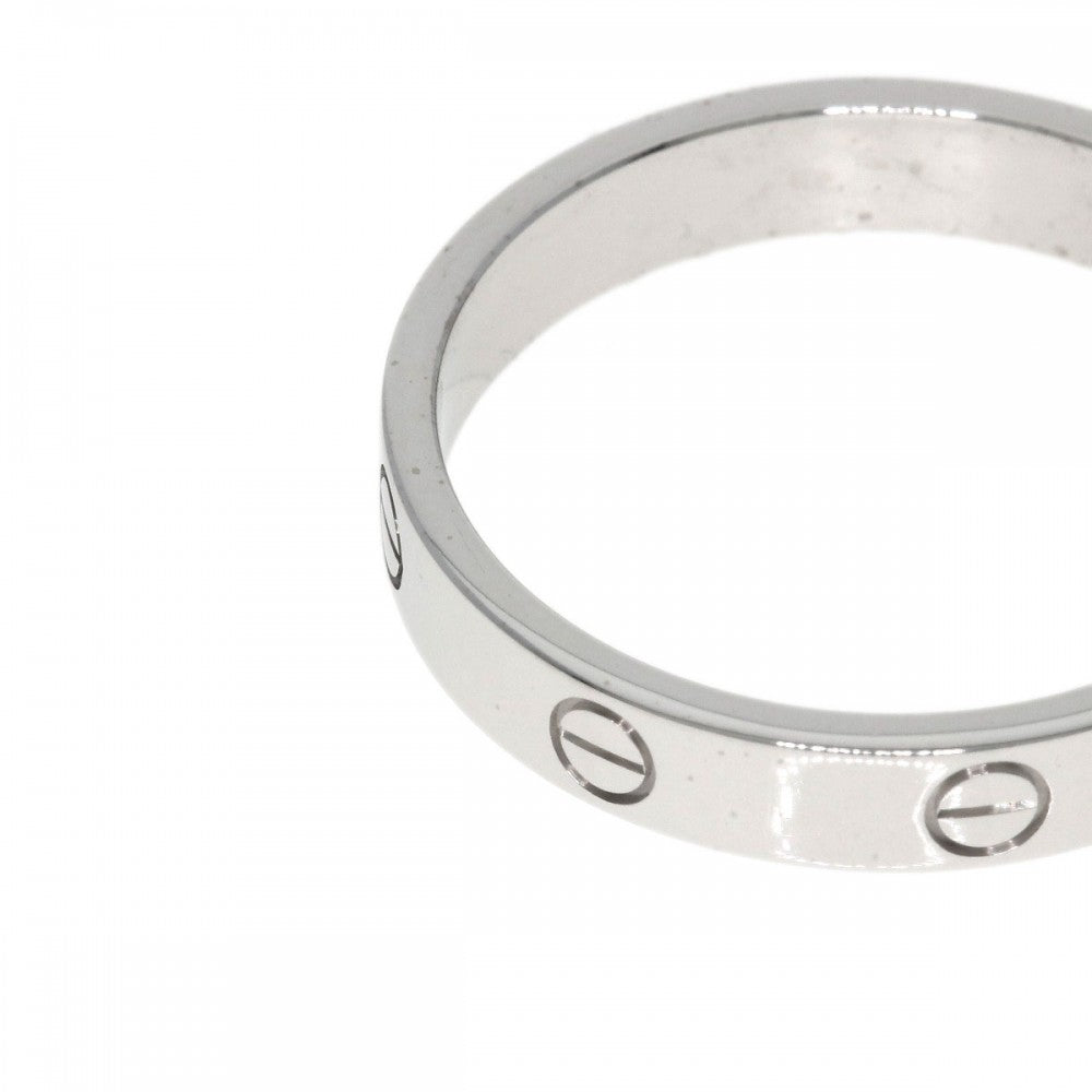 CARTIER Ring K18WG Silver Mini Love Ring 1P Diamond #64 unisex(Unisex) Used Authentic