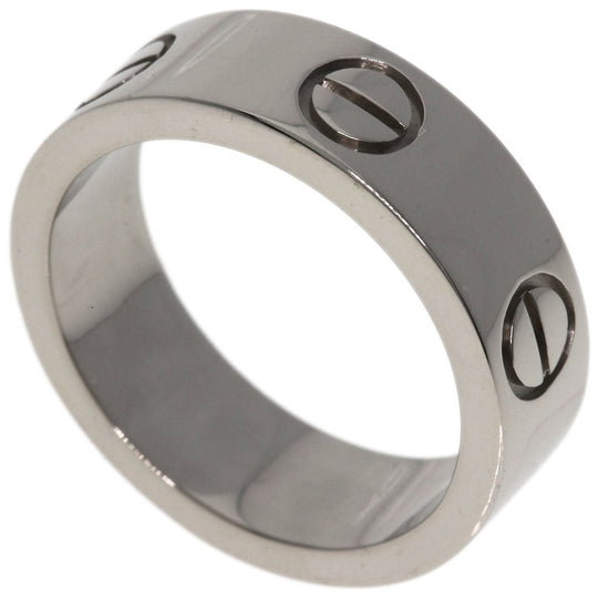 CARTIER Ring K18WG Silver Love Ring #48 Women Used Authentic
