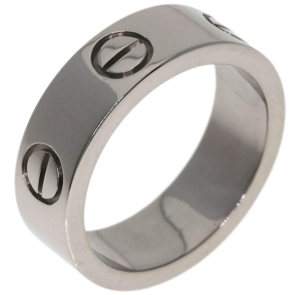 CARTIER Ring K18WG Silver Love Ring #48 Women Used Authentic