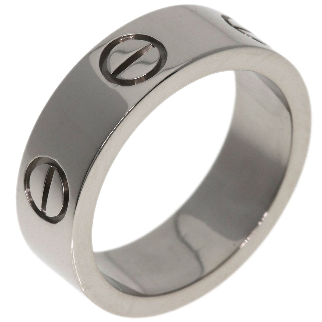 CARTIER Ring K18WG Silver Love Ring #48 Women Used Authentic