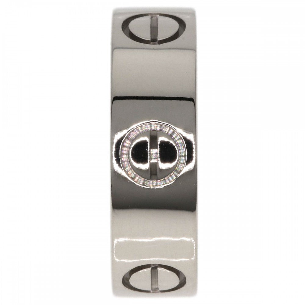 CARTIER Ring K18WG Silver Love Ring #48 Women Used Authentic