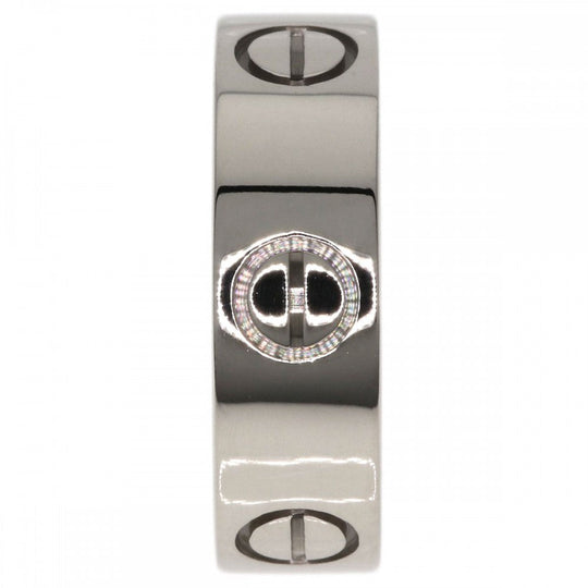 CARTIER Ring K18WG Silver Love Ring #48 Women Used Authentic