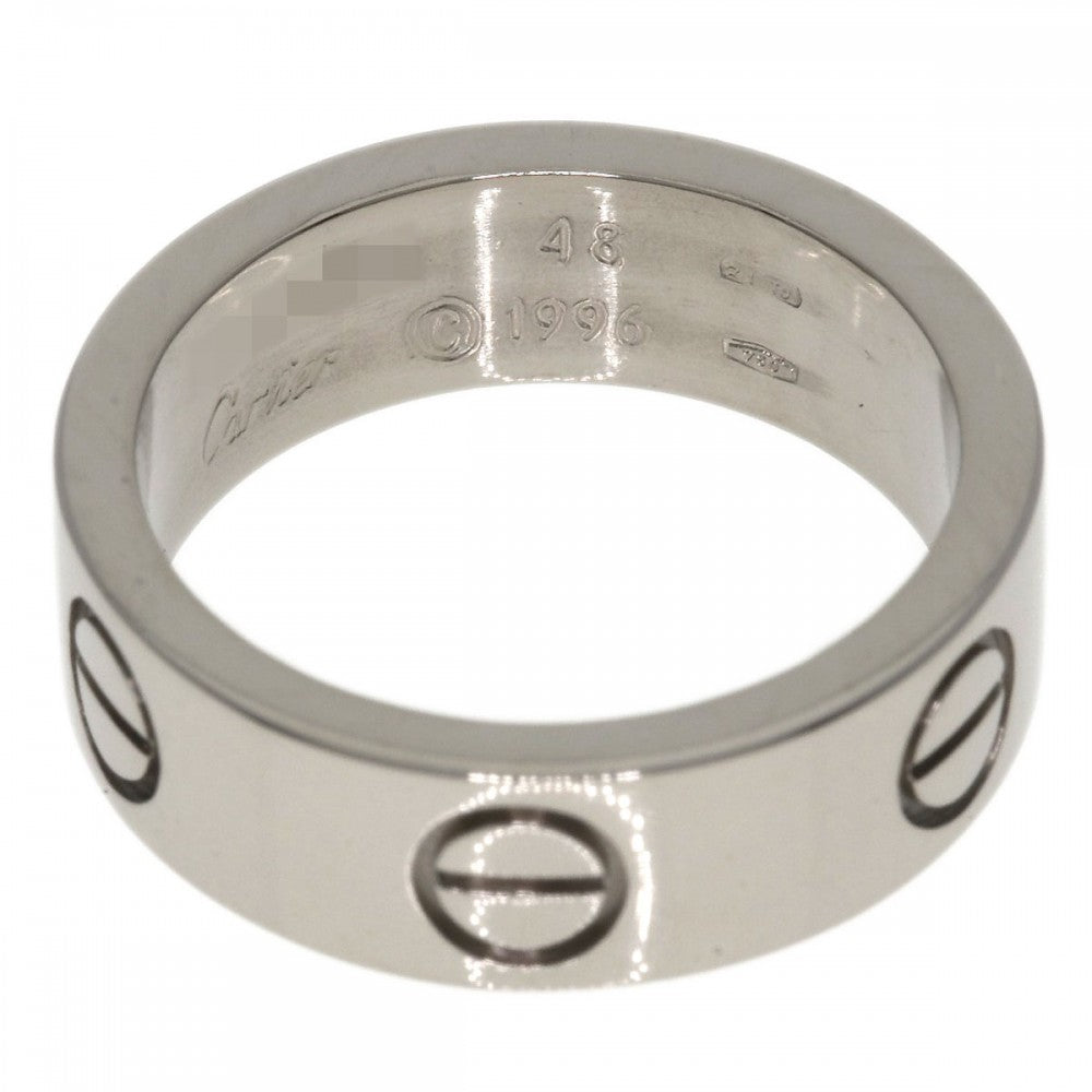 CARTIER Ring K18WG Silver Love Ring #48 Women Used Authentic
