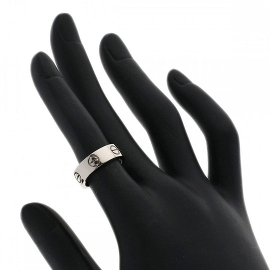 CARTIER Ring K18WG Silver Love Ring #48 Women Used Authentic