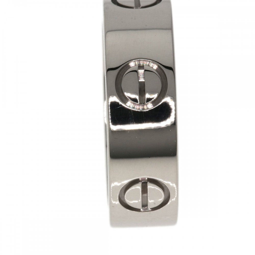 CARTIER Ring K18WG Silver Love Ring #48 Women Used Authentic