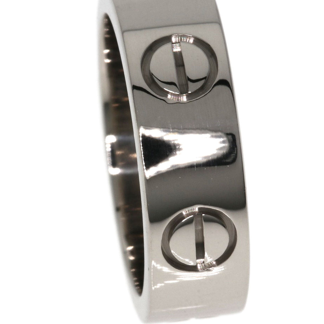 CARTIER Ring K18WG Silver Love Ring #48 Women Used Authentic