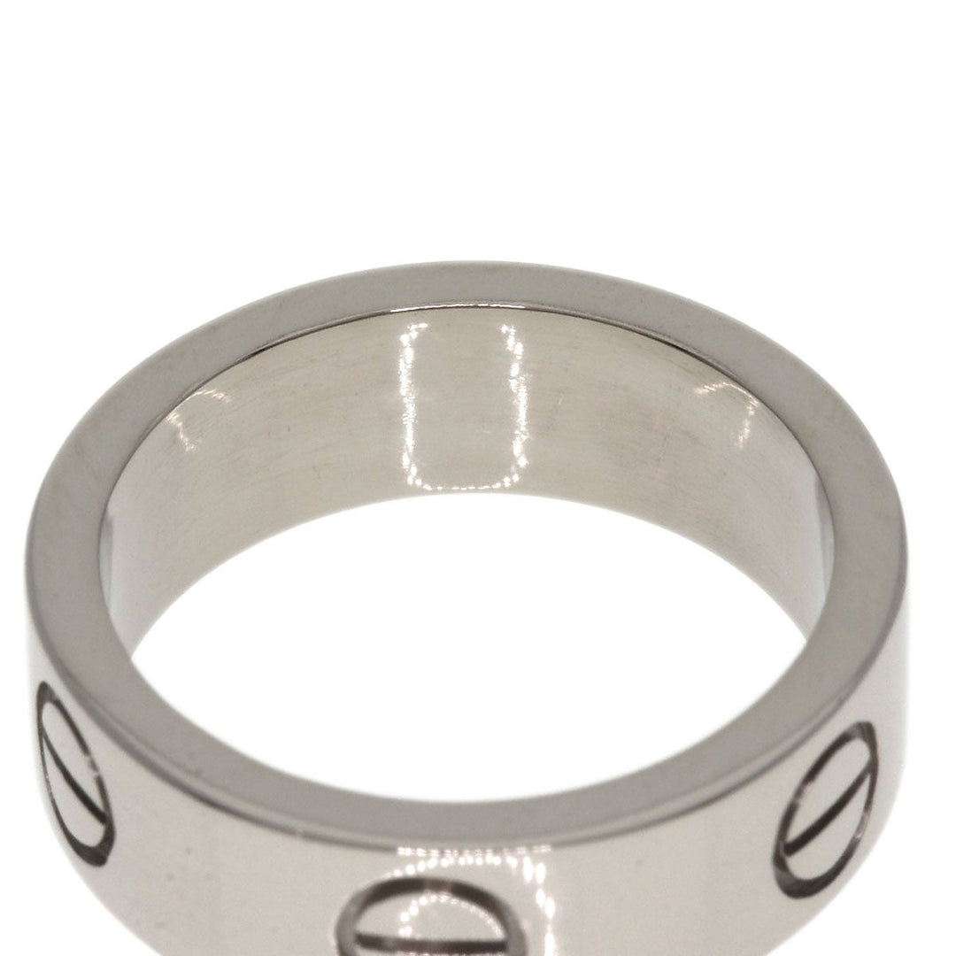 CARTIER Ring K18WG Silver Love Ring #48 Women Used Authentic