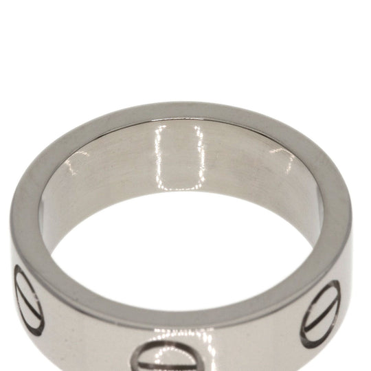 CARTIER Ring K18WG Silver Love Ring #48 Women Used Authentic