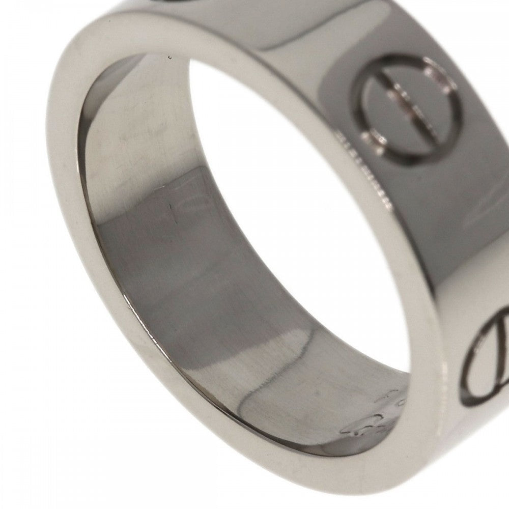 CARTIER Ring K18WG Silver Love Ring #48 Women Used Authentic