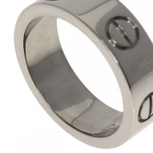 CARTIER Ring K18WG Silver Love Ring #48 Women Used Authentic