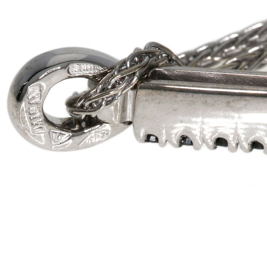 Damiani Necklace K18WG Silver Mystery Cross Diamond Black Diamond Women Used Authentic