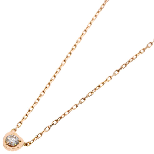 CARTIER Necklace 18K Pink Gold gold Amour Heart Diamond Women Used Authentic