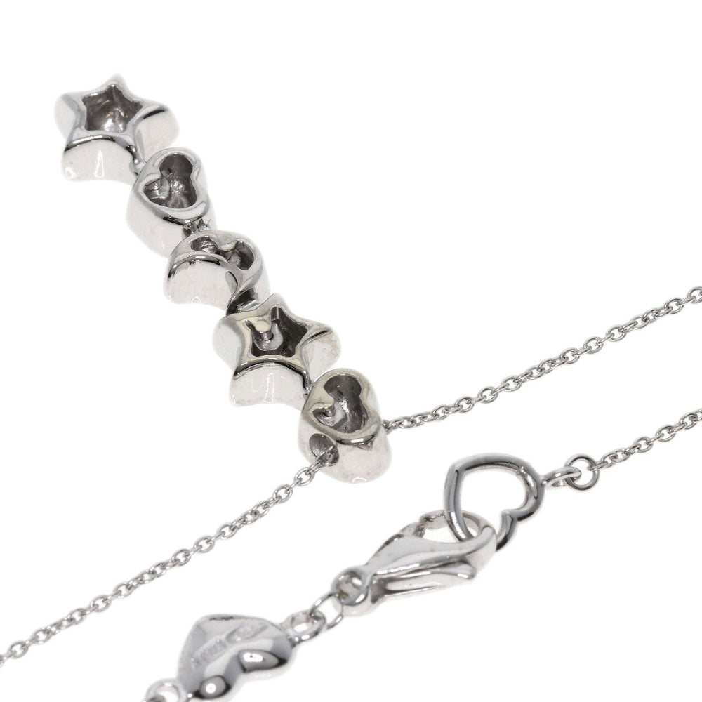 Ponte Vecchio Necklace K18WG Silver Diamond Heart Star Moon