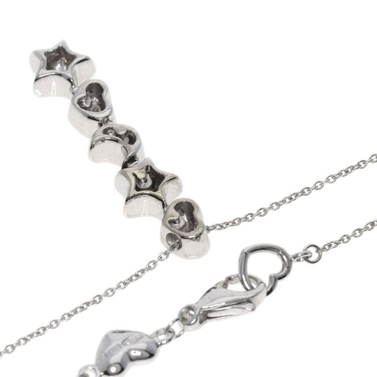 Ponte Vecchio Necklace K18WG Silver Diamond Heart Star Moon