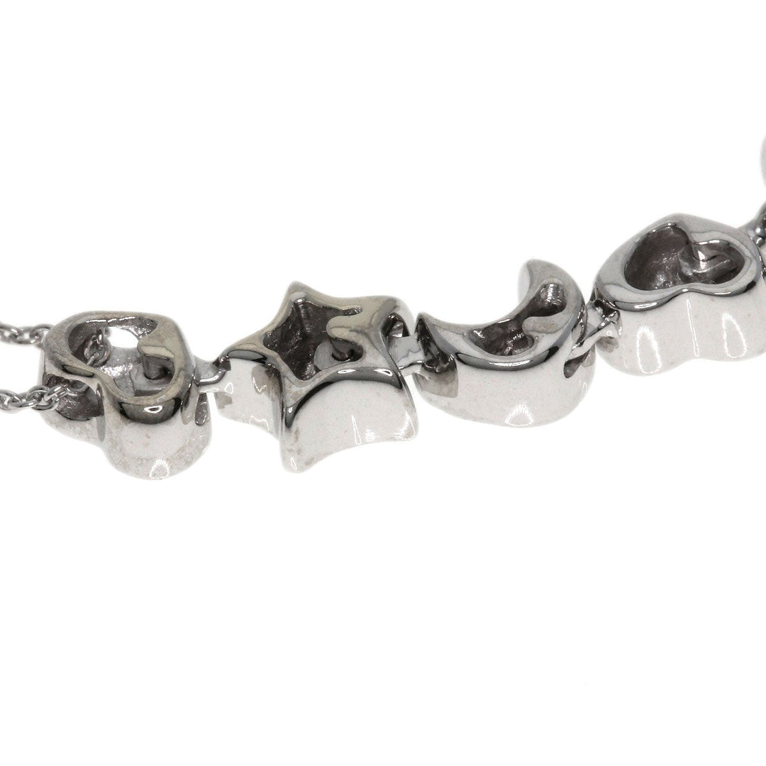 Ponte Vecchio Necklace K18WG Silver Diamond Heart Star Moon