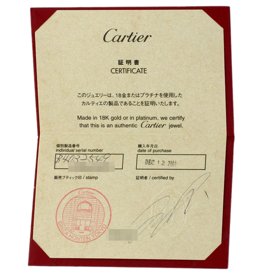 CARTIER Ring K18WG Silver Love Ring 3P Diamond #49 Women Used Authentic