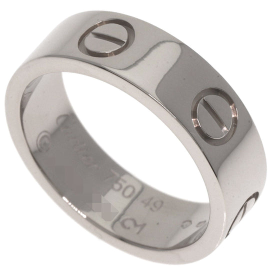 CARTIER Ring K18WG Silver Love Ring #49 Women Used Authentic