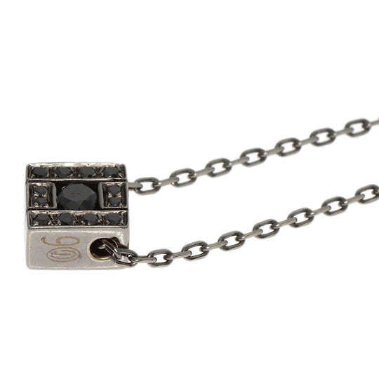 Damiani Necklace K18WG Silver Belle Epoque Square Black Brunito Diamond