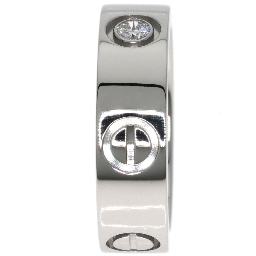 CARTIER Ring PT950 Silver Love Ring 1P Diamond #49 Women Used Authentic