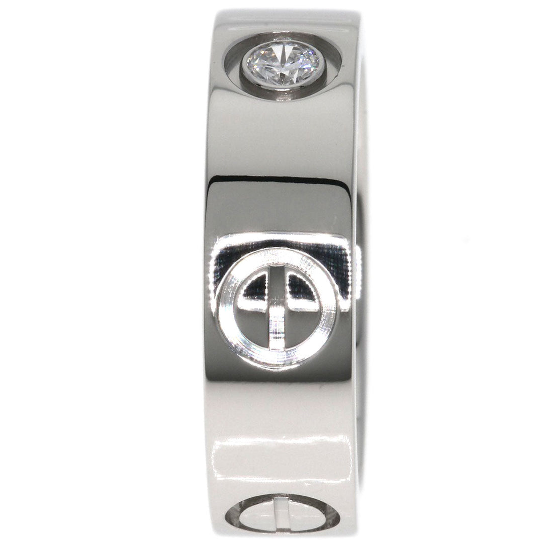 CARTIER Ring PT950 Silver Love Ring 1P Diamond #49 Women Used Authentic