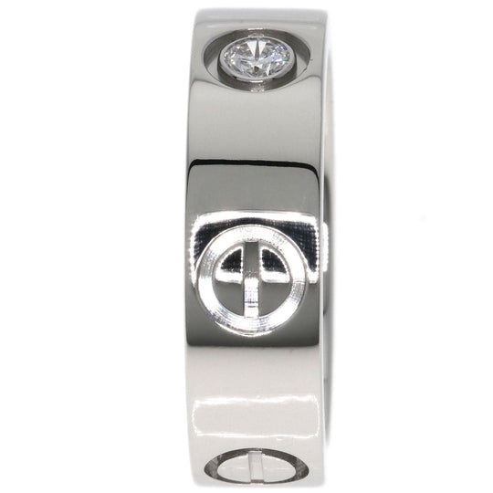 CARTIER Ring PT950 Silver Love Ring 1P Diamond #49 Women Used Authentic