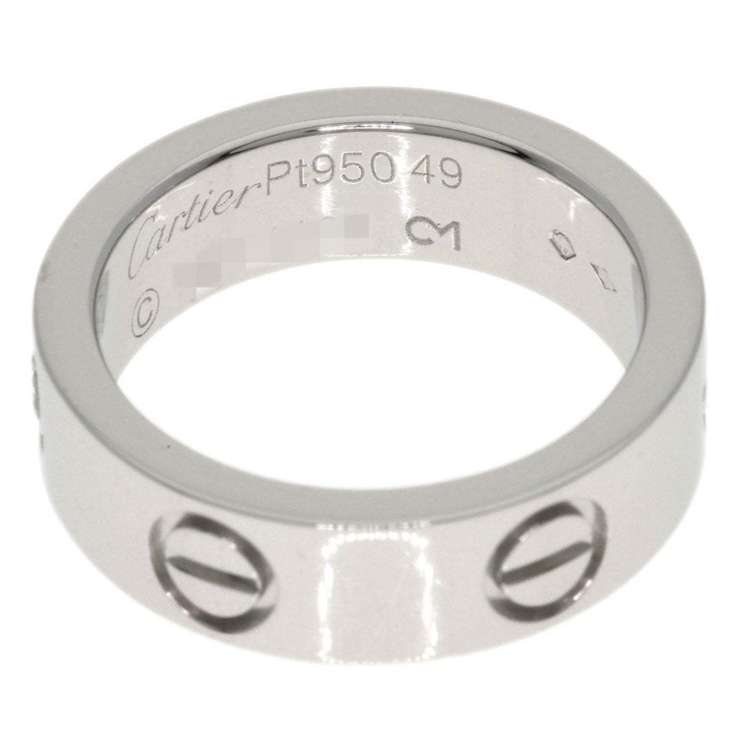 CARTIER Ring PT950 Silver Love Ring 1P Diamond #49 Women Used Authentic