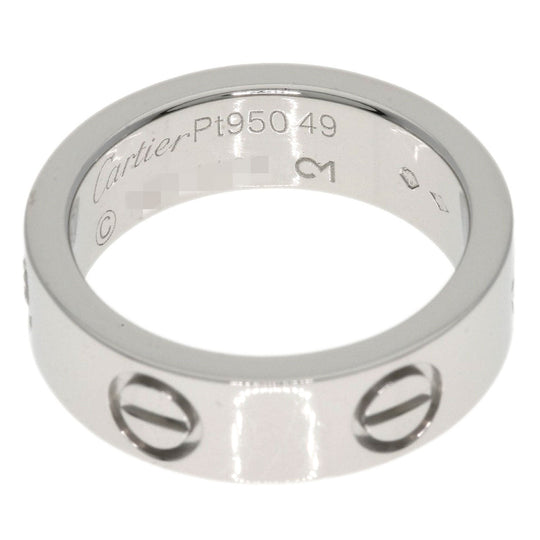 CARTIER Ring PT950 Silver Love Ring 1P Diamond #49 Women Used Authentic