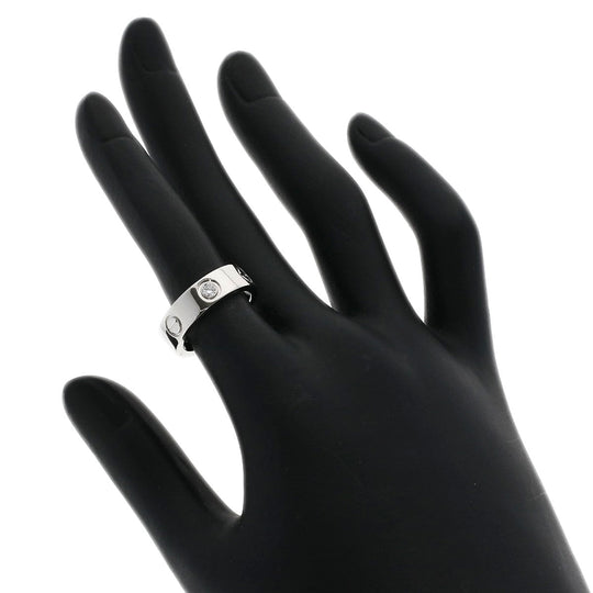 CARTIER Ring PT950 Silver Love Ring 1P Diamond #49 Women Used Authentic