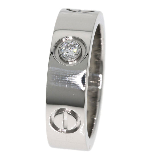 CARTIER Ring PT950 Silver Love Ring 1P Diamond #49 Women Used Authentic