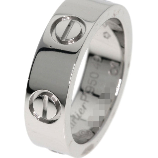 CARTIER Ring PT950 Silver Love Ring 1P Diamond #49 Women Used Authentic