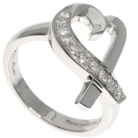 TIFFANY&Co. Ring K18WG Silver Loving heart diamond Women Used Authentic