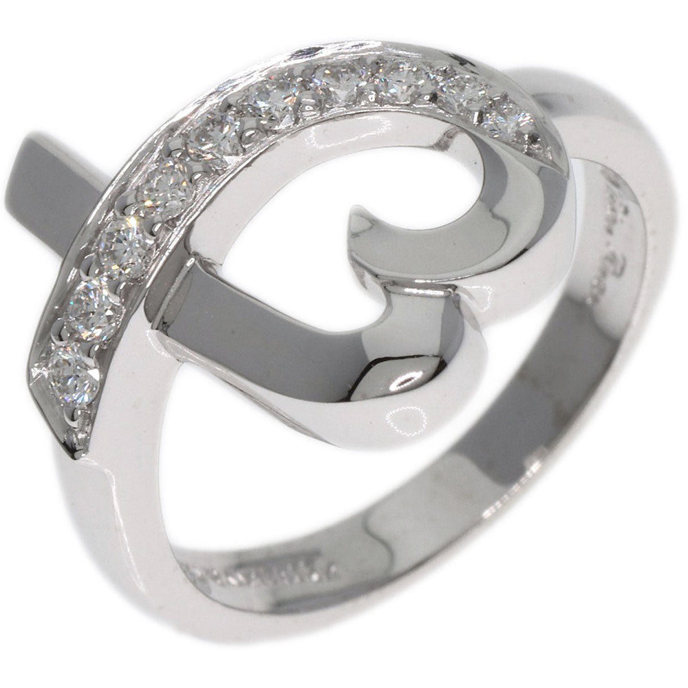 TIFFANY&Co. Ring K18WG Silver Loving heart diamond Women Used Authentic