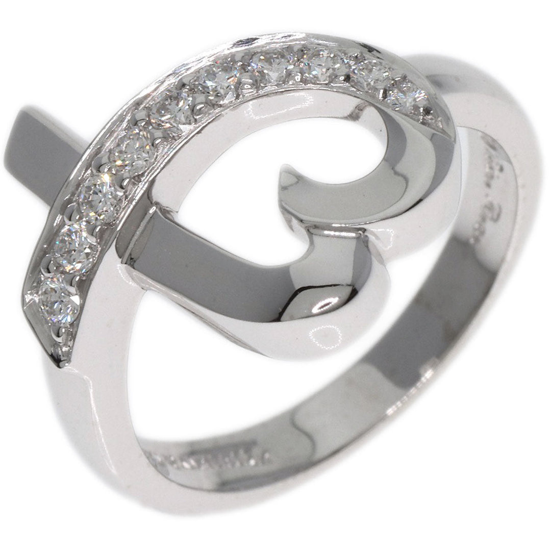 TIFFANY&Co. Ring K18WG Silver Loving heart diamond Women Used Authentic