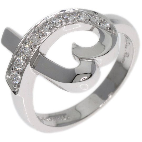 TIFFANY&Co. Ring K18WG Silver Loving heart diamond Women Used Authentic