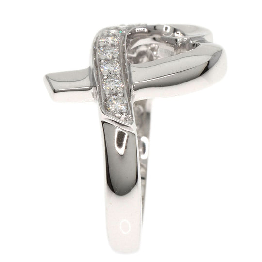 TIFFANY&Co. Ring K18WG Silver Loving heart diamond Women Used Authentic