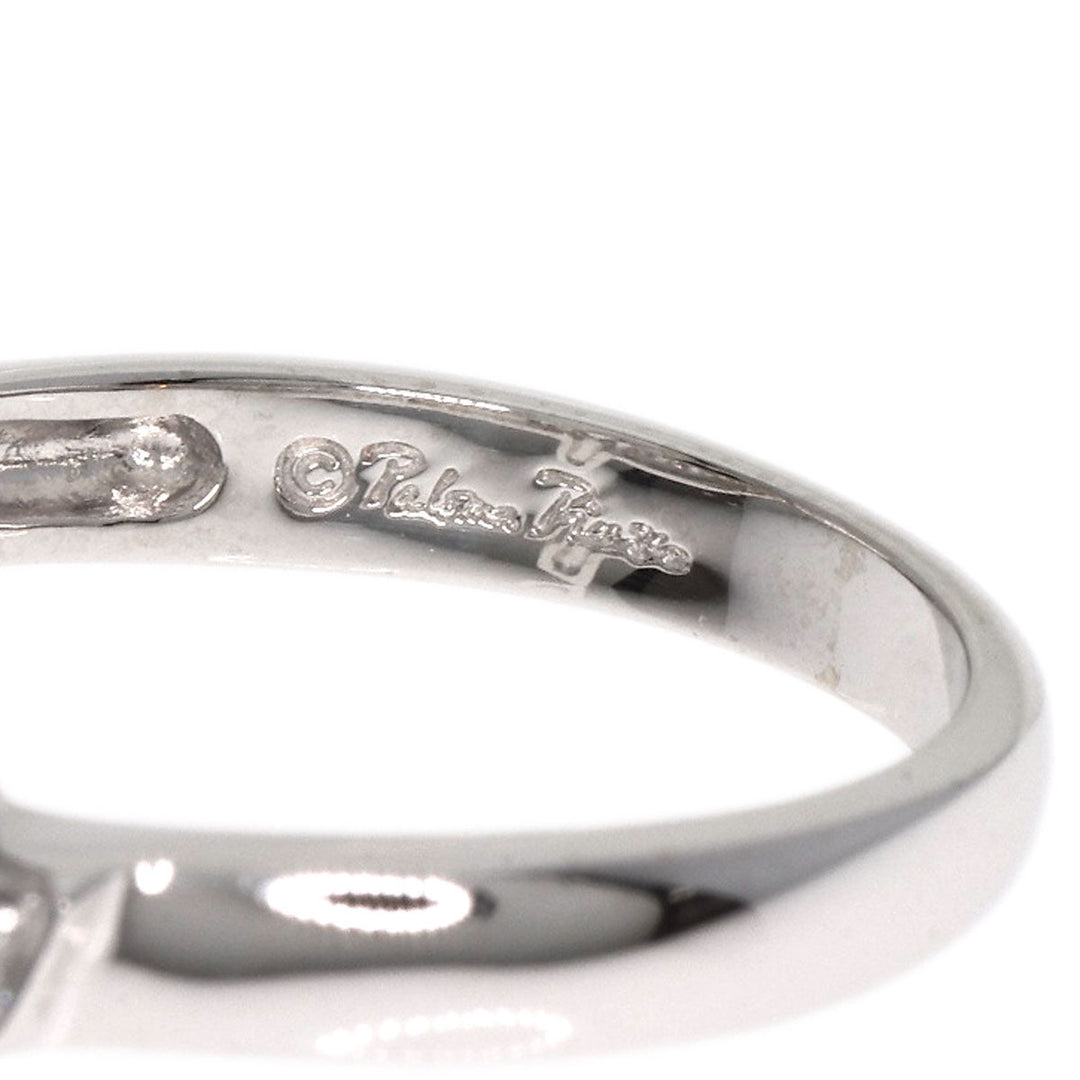 TIFFANY&Co. Ring K18WG Silver Loving heart diamond Women Used Authentic