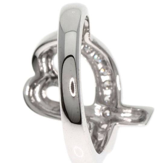 TIFFANY&Co. Ring K18WG Silver Loving heart diamond Women Used Authentic