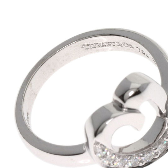 TIFFANY&Co. Ring K18WG Silver Loving heart diamond Women Used Authentic