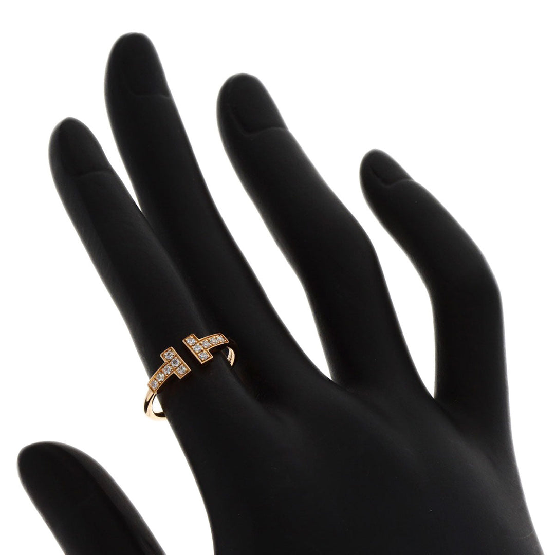 TIFFANY&Co. Ring 18K Pink Gold gold T wire diamond
