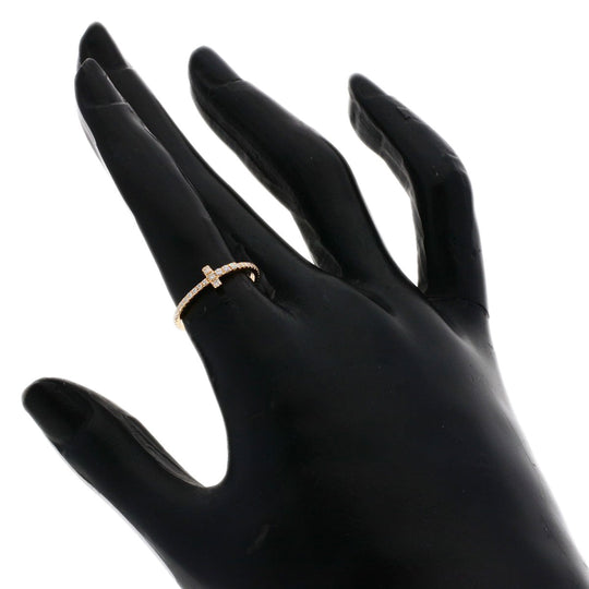 TIFFANY&Co. Ring 18K Pink Gold gold T wire diamond
