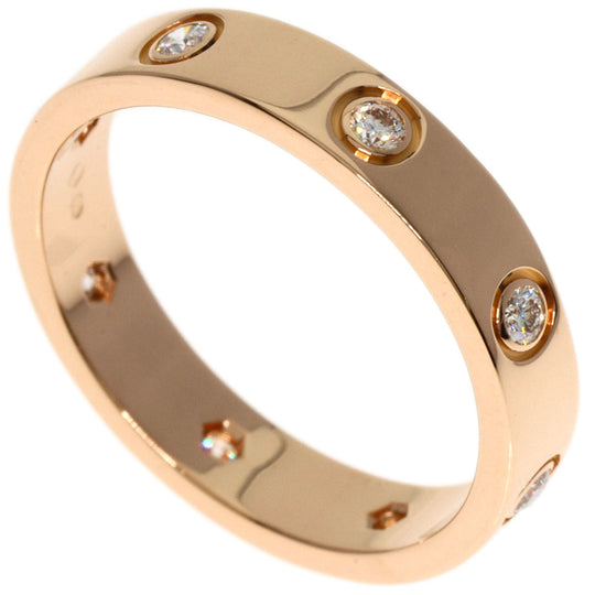 CARTIER Ring 18K Pink Gold gold Mini love ring full diamond #53 Women Used Authentic