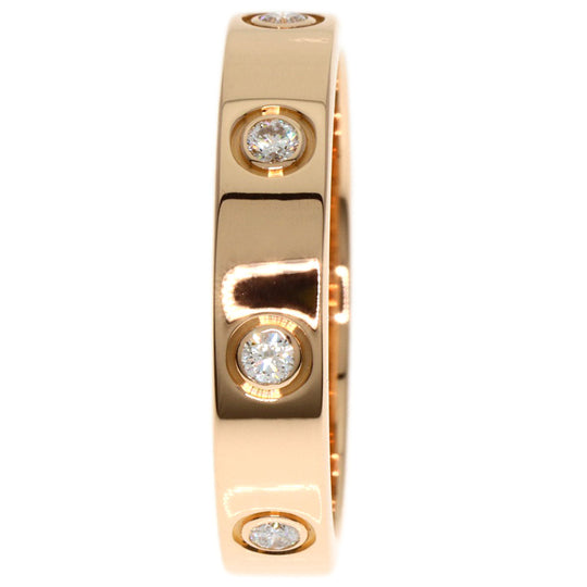 CARTIER Ring 18K Pink Gold gold Mini love ring full diamond #53 Women Used Authentic